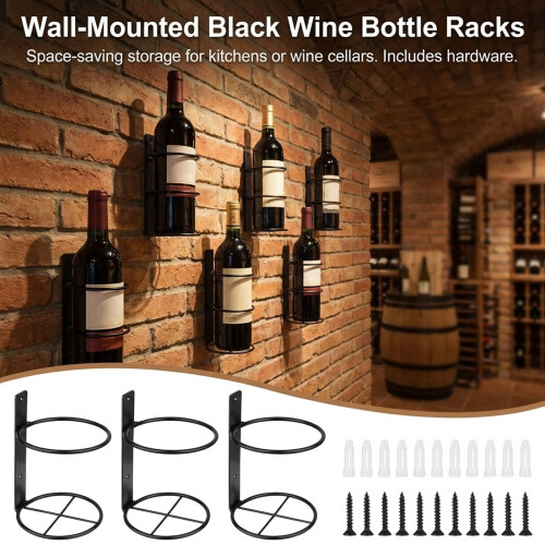 (Straight Type) Metal Wine Rack - Wall Mounted Single Bottle Holder 2