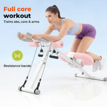 Adjustable AB Machine Foldable Abdominal Trainer Home Workout LED Monitor