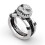 Halloween svartvit zirkonring unisex 6