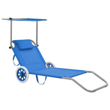 Transat - HELLOSHOP26 - Plegable - Acero robusto - Toldillo ajustable - 2 ruedas