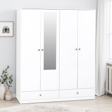 Denver 4 Door 2 Drawer Wardrobe - White Gloss