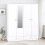 Seconique Denver 4 Door 2 Drawer  Wardrobe - White Gloss 1