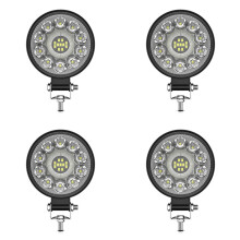 4X Car LED Work Light 3 Inch Round LED Floodlight Auxiliary Light Offroad Modification Light