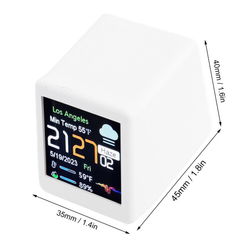 LCD Digital Calendar Clock with WiFi Weather Forecast, White 1