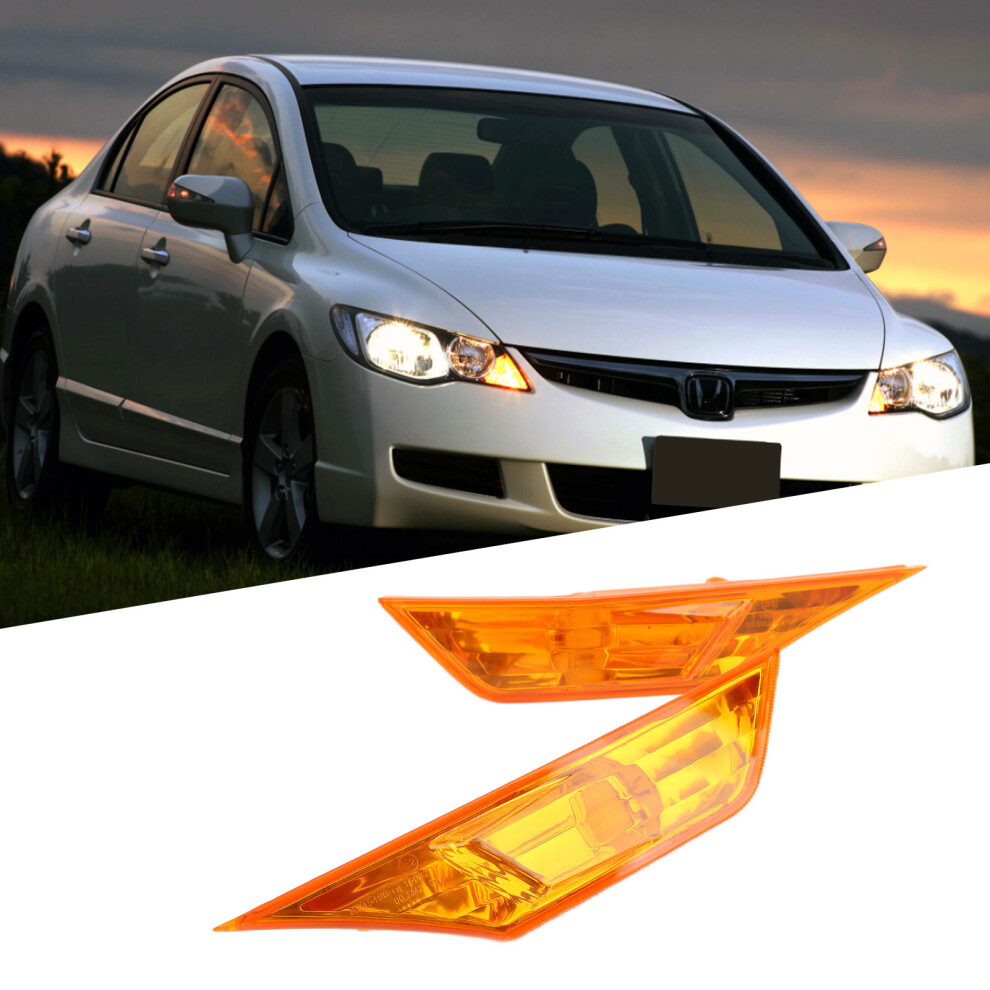 2Pcs Gloss Side Marker Lamp Housing For Civic 10Th Gen Fk Lx Ex Orange 4661391434292