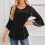 Glitzernde Damenbluse, Dreiviertelärmel-Rundhalsbluse,-Rot XL 2