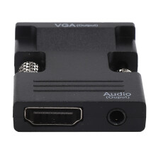 HDMI to VGA Converter Adapter Black, Supports 1080p and Audio