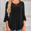 Glitzernde Damenbluse, Dreiviertelärmel-Rundhalsbluse,-Rot XL 3
