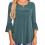 Glitzernde Damenbluse, Dreiviertelärmel-Rundhalsbluse,-Rot XL 6