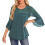 Glitzernde Damenbluse, Dreiviertelärmel-Rundhalsbluse,-Rot XL 7