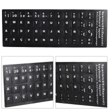 Waterproof Spanish Keyboard Label for 10-17in Notebook & Desktop Black backing