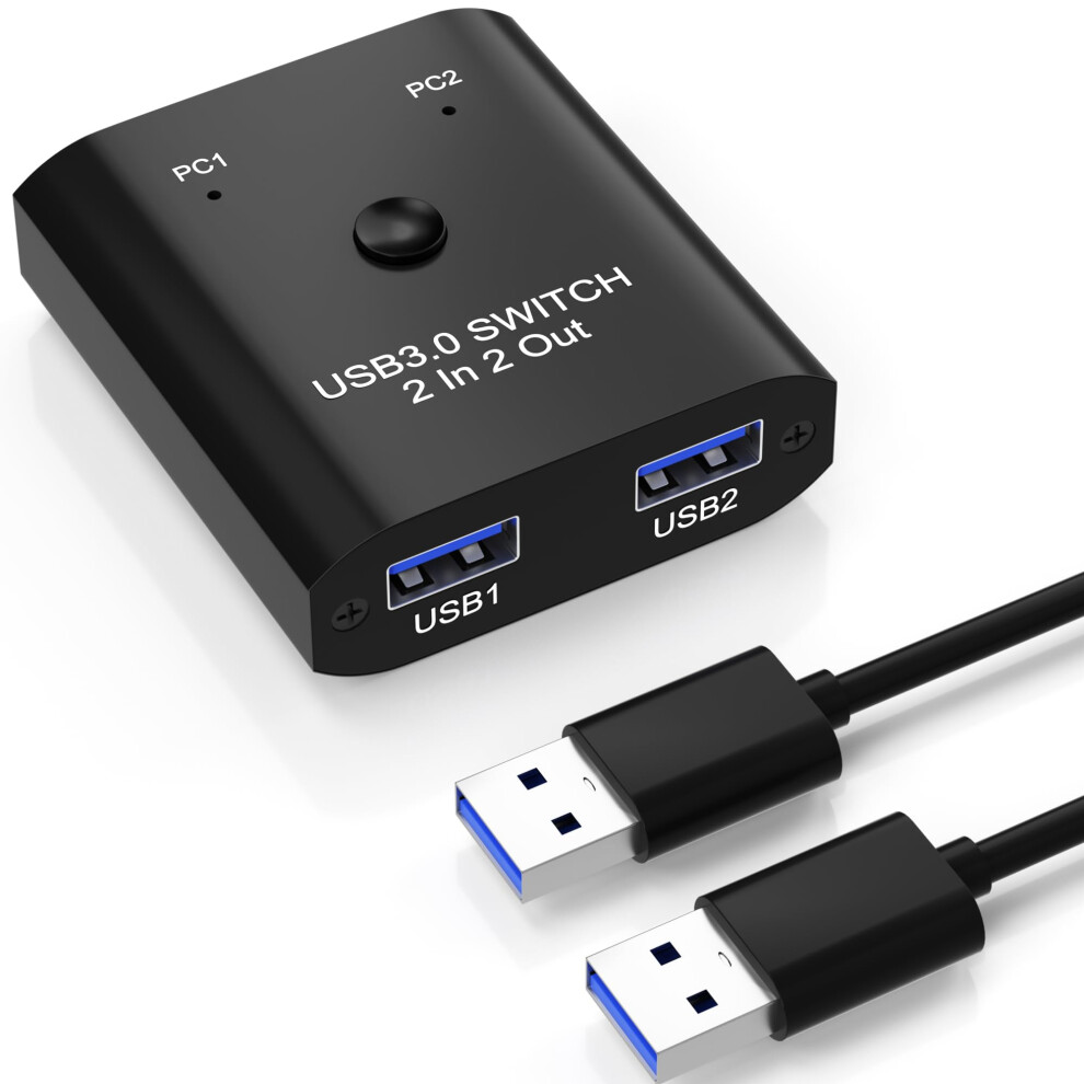 Usb 3.0 Sharing Switch For 2 Computers, Speed Data Transfer, Onebutton Control, Plug And Play 9330225100096