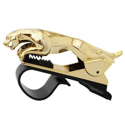 (Gold) Car Leopard Phone Holder Clip Adjustable Stand 2