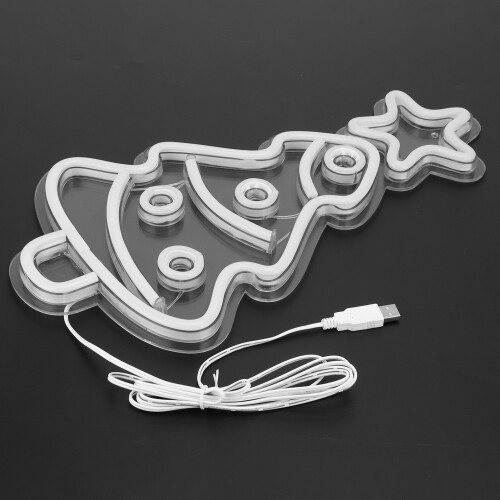 Xmas Tree Neon Light Sign USB Powered Wall Decor 40x22cm 2