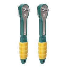 2Pcs Ratchet Wrench 1/4 Hex Socket 144mm Steel Hand Tools Yellow Green
