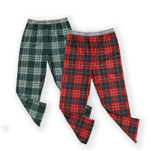Calvin Klein Kinder Jungen Superweiche Mikrofaser Schlafanzughose 2er-Pack, Grün/Rot Karomuster, X-Large