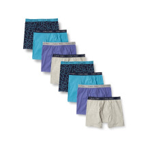 Calvin Klein Kids Boxer Briefs in Cotone Moderno 8-Pack, Stampa Blu, X-Large