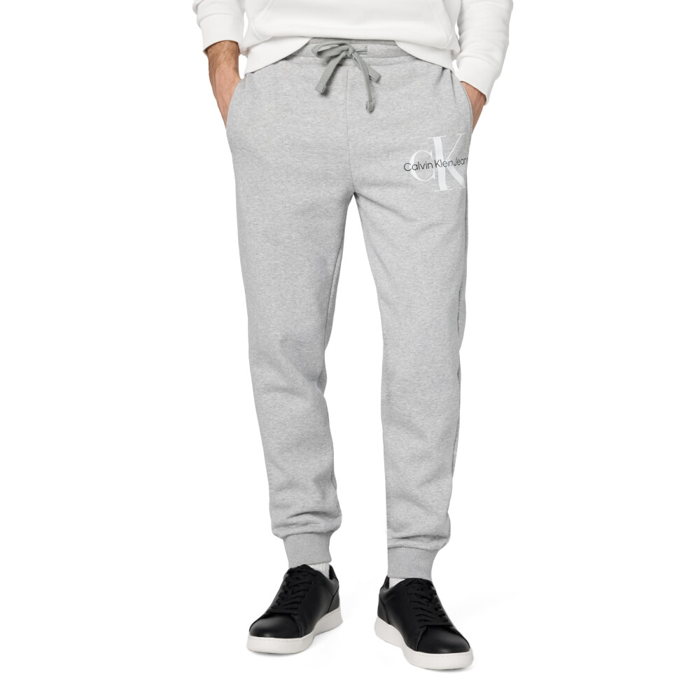 Calvin Klein Monogram Logo Fleece Joggers Heather Grey