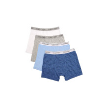 Calvin Klein Kids Boxer Briefs Cotone Moderno 4-Pack, Blu/Grigio/Bianco, Medium