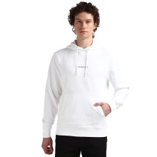 Calvin Klein Weißes Monogramm Kapuzenhoodie mit langen Ärmeln