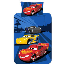 Disney Cars Lightning McQueen Single Duvet Cover Bedding Set - Officially Licensed Kids Bedding, Reversible, Soft and Durable Blue