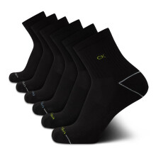 Calvin Klein Herren Quarter Socken - 6er Pack Performance gepolsterte hohe Quarter Socken, Größe 7-12, schwarz