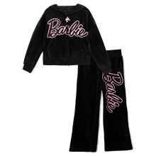 Ensemble Veste à Capuche et Pantalon Évasé en Velours Barbie Filles 5 Ans Noir