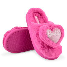 Barbie Fuzzy Mädchen Hausschuhe mit Herz und Logo - Gemütliche Indoor-Schuhe für Kinder