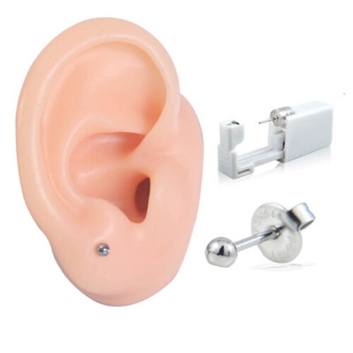 (1) Safe Self-Piercing Kit w/ Stud - Easy Use 2