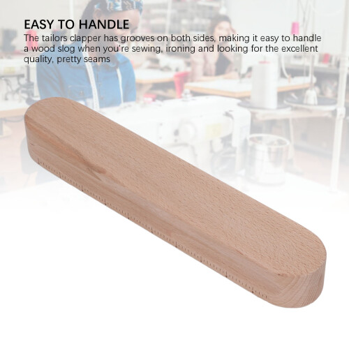 Multi-Purpose Beech Wood Tailors Clapper for Sewing, Ironing & Steaming 30x5.5x3.8cm 2