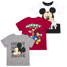 Disney Mickey Mouse Jongens 3-Pack Korte Mouwen T-Shirt voor Baby's en Peuters
