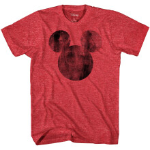 Disney Mickey Mouse Vintage Silhouette Mannen Graphic Tee T-Shirt (Heather Rood, X-Large)