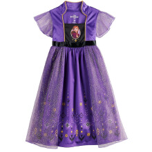 Disney Vestito da Notte Fantasy per Bambine Frozen, Anna - Viola Royal, 4T