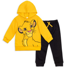 Disney Løvernes Konge Simba Drengs Fleece Pullover Hoodie og Bukser Sæt Gul/Sort 4T