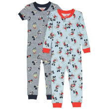 Disney Unisex Baby Mickey & Minnie Mouse 2-Pack Footless Pyjamas, Snug-Fit, Bløde & Søde til Børn, 4T
