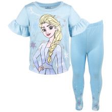 Camiseta y Leggings Gráficos de Elsa para Niñas Pequeñas de Disney Azul Claro 3T
