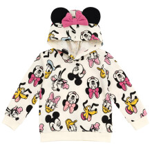 Felpa con Cappuccio Fleece Minnie Mouse per Bambina 7-8 Bianco/Rosso