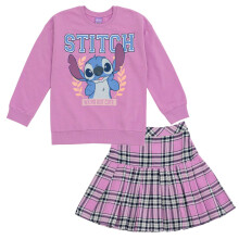 Disney Lilo & Stitch Felpa e Gonna a Quadri Viola 14-16