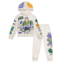 Disney Toy Story Woody Buzz Lightyear Bullseye Dreng Fleece Hoodie & Jogger Sæt Off White 5T