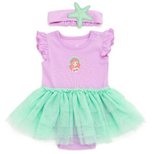 Disfraz de Body de Princesa Disney Ariel para Bebés con Falda y Diadema Lilac/Azul 0-3 Meses