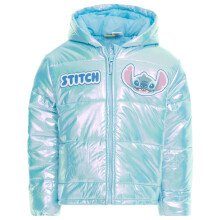 Disney Lilo & Stitch Meisjes Hooded Zip Up Puffer Jacket Glanzend Blauw 14-16