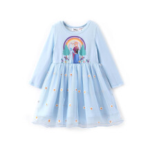 Vestido de Princesa Disney para niña pequeña con malla brillante, ropa de verano, vestido de fiesta de cumpleaños 3T