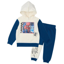 Conjunto de sudadera y pantalones de chándal de Spider-Man para niños, 2 piezas (Marino, 3T)