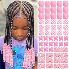 BingTong Heart Hair Beads Acrylic 1.5–2 mm