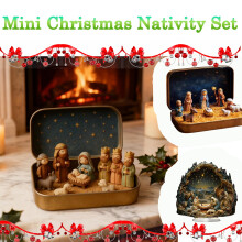 Mini presepe natalizio in scatola di latta