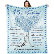Geschenke zum 15. Geburtstag für Mädchen: Quinceañera-Deko, Kuscheldecke (127 x 152 cm) – Geeignet für Teenager-Feiern