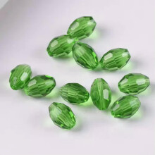 8x6mm 10x8mm 13x10mm Rugby Oval Faceted Crystal Glass Loose Beads Wholesale lot-11# Green-13x10mm (10pcs)