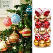24 Christmas Ball Ornaments, 2.3 Inches, Gold And Red Mixed Pendant Decorations, Shatterproof Decorative Hangings for Christmas Trees And Wreaths.