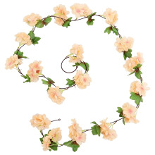 Guirlanda artificial de flor de cerejeira, 230 cm, bege