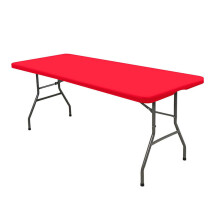 Spandex Table Cloth 4FT, Elastic Fitted Stretch Tablecloths for Rectangle Tables, Washable Table Cover for Outdoor, Wedding, Banquet & Parties